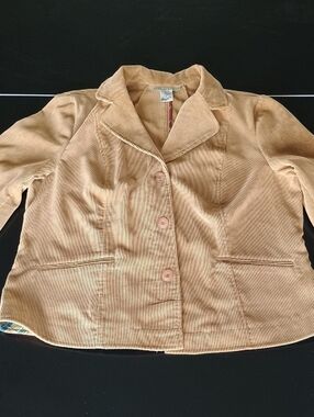 REQUIREMENTS Ribbed Knit Top in Light Beige with Hot Pink Accent